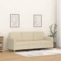Canapé à 3 places Crème 180 cm Tissu