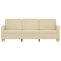Canapé à 3 places Crème 180 cm Tissu
