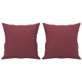 Canapé 3 places avec oreillers décoratifs bordeaux 180 cm tissu