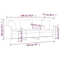 Canapé 3 places avec oreillers décoratifs bordeaux 180 cm tissu