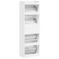 Armoire à chaussures 4 tiroirs rabattables blanc 60x34x187,5 cm