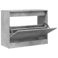 Armoire à chaussures gris béton 80x34x63 cm bois d'ingénierie