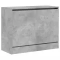 Armoire à chaussures gris béton 80x34x63 cm bois d'ingénierie