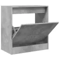 Armoire à chaussures gris béton 60x34x63,5 cm bois d'ingénierie