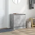 Armoire à chaussures gris béton 60x34x63,5 cm bois d'ingénierie