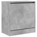 Armoire à chaussures gris béton 60x34x63,5 cm bois d'ingénierie