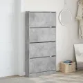Armoire à chaussures 4 tiroirs rabattables gris béton
