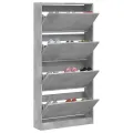 Armoire à chaussures 4 tiroirs rabattables gris béton