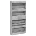 Armoire à chaussures 4 tiroirs rabattables gris béton