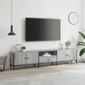 Meuble TV à tiroir sonoma gris 200x25x44 cm bois d'ingénierie