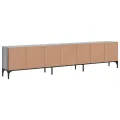 Meuble TV à tiroir sonoma gris 200x25x44 cm bois d'ingénierie