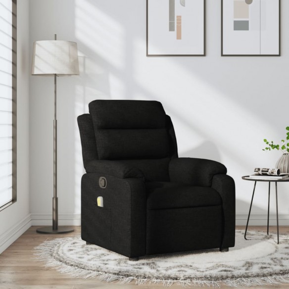 Fauteuil de massage inclinable Noir Tissu