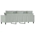 Canapé à 3 places Gris clair 180 cm Velours