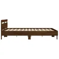 Cadre de lit avec tête de lit chêne marron 200x200 cm