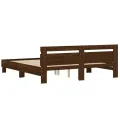 Cadre de lit avec tête de lit chêne marron 200x200 cm