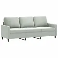 Canapé à 3 places Gris clair 180 cm Velours