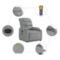 Fauteuil de massage inclinable Gris clair Tissu