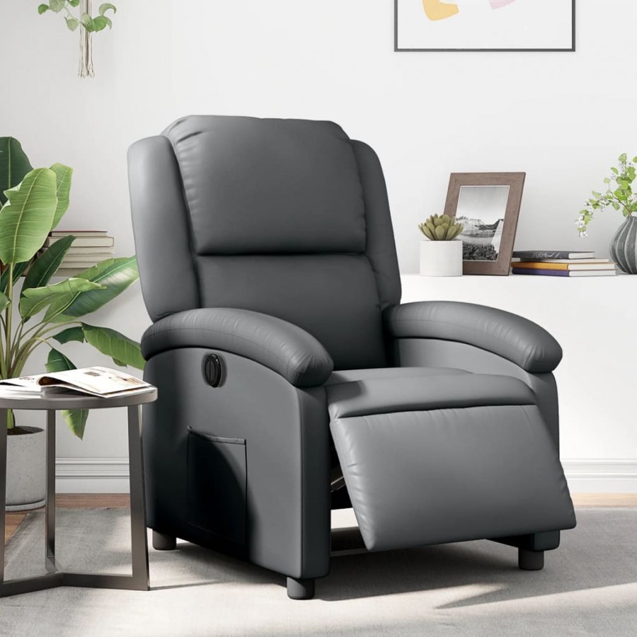 Fauteuil inclinable électrique Gris Similicuir