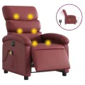 Fauteuil de massage inclinable électrique rouge bordeaux
