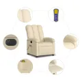 Fauteuil inclinable de massage électrique crème tissu