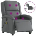 Fauteuil de massage inclinable électrique gris similicuir