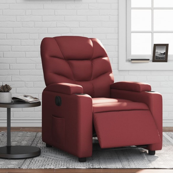 Fauteuil inclinable électrique Rouge bordeaux Similicuir