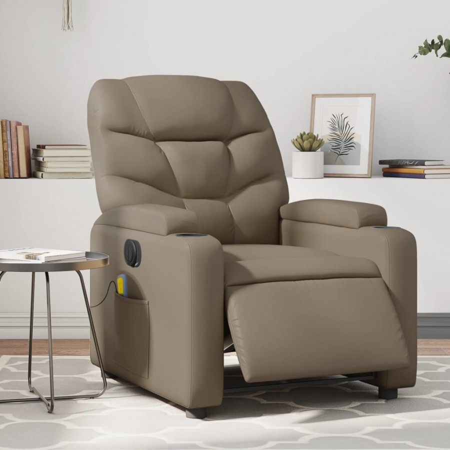 Fauteuil de massage inclinable électrique cappuccino similicuir