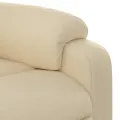 Fauteuil inclinable de massage électrique crème tissu
