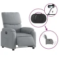 Fauteuil inclinable électrique Gris clair Tissu
