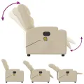 Fauteuil inclinable de massage électrique crème tissu
