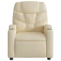 Fauteuil inclinable de massage électrique crème tissu