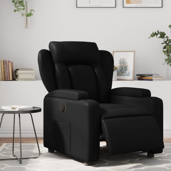 Fauteuil inclinable électrique Noir Similicuir