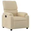 Fauteuil inclinable électrique Crème Tissu