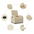 Fauteuil inclinable électrique Crème Tissu