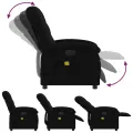 Fauteuil de massage inclinable électrique Noir Tissu