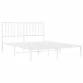 Cadre de lit métal avec tête de lit blanc 135x190 cm