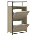 Armoire à chaussures chêne sonoma 60x34x112cm bois d'ingénierie