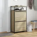 Armoire à chaussures chêne sonoma 60x34x112cm bois d'ingénierie