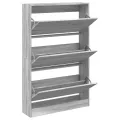 Meuble à chaussures sonoma gris 80x21x125,5cm bois d'ingénierie