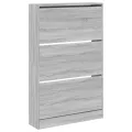 Meuble à chaussures sonoma gris 80x21x125,5cm bois d'ingénierie