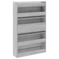 Meuble à chaussures sonoma gris 80x21x125,5cm bois d'ingénierie