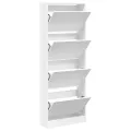 Armoire à chaussures blanc 60x21x163,5 cm bois d'ingénierie