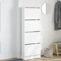 Armoire à chaussures blanc 60x21x163,5 cm bois d'ingénierie