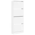 Armoire à chaussures blanc 60x21x163,5 cm bois d'ingénierie