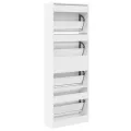 Armoire à chaussures blanc 60x21x163,5 cm bois d'ingénierie