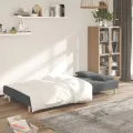 Canapé-lit à 2 places avec deux oreillers Gris foncé Tissu