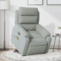 Fauteuil de massage inclinable Gris clair Velours
