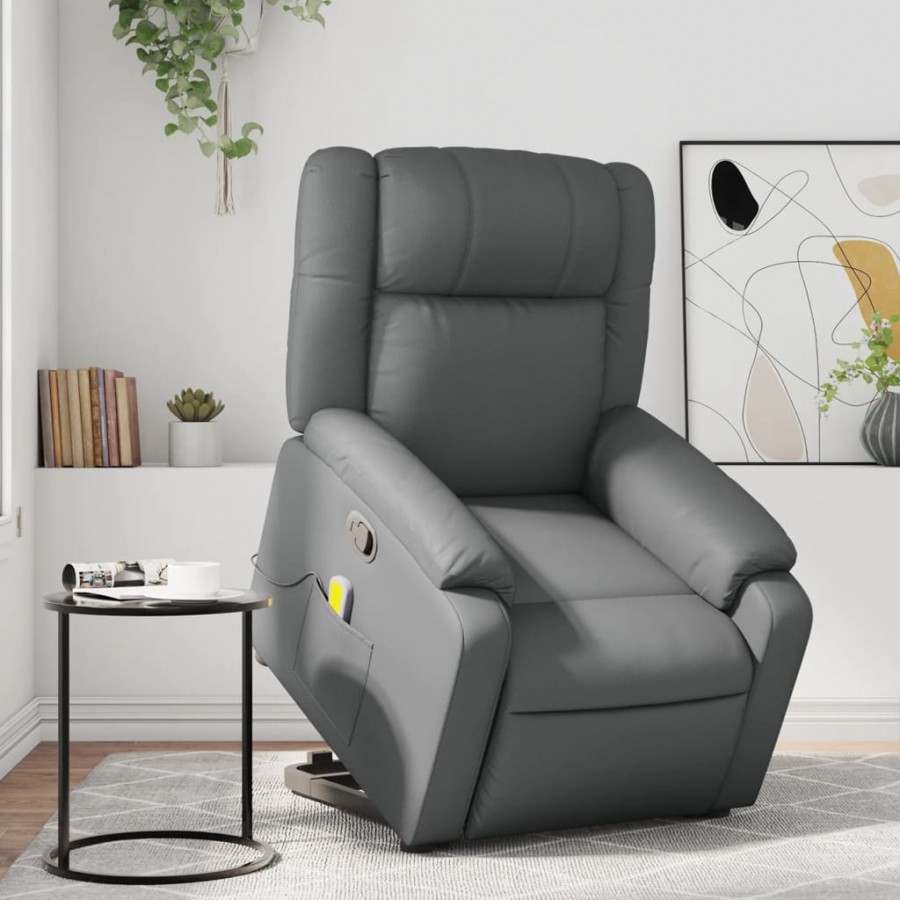 Fauteuil inclinable de massage Gris Similicuir