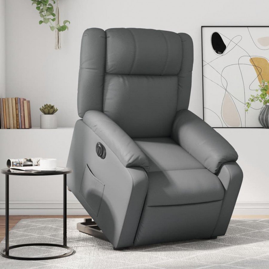 Fauteuil inclinable de massage électrique gris similicuir