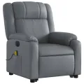 Fauteuil inclinable de massage électrique gris similicuir